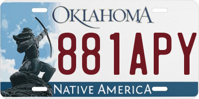 OK license plate 881APY