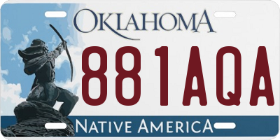 OK license plate 881AQA