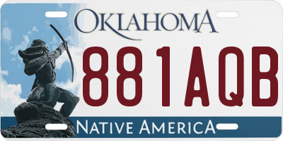 OK license plate 881AQB