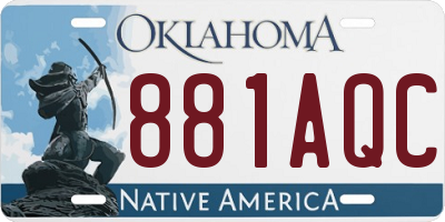 OK license plate 881AQC