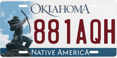OK license plate 881AQH