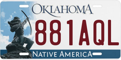 OK license plate 881AQL