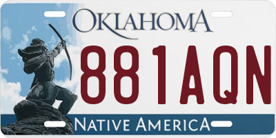OK license plate 881AQN