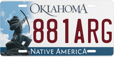 OK license plate 881ARG