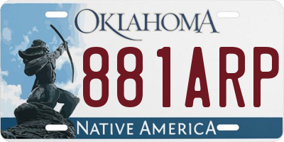 OK license plate 881ARP