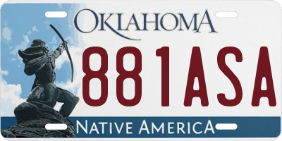 OK license plate 881ASA