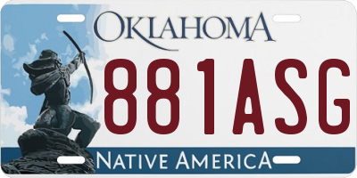 OK license plate 881ASG