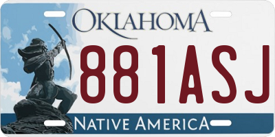 OK license plate 881ASJ