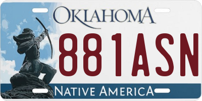 OK license plate 881ASN