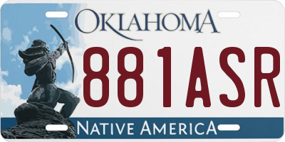 OK license plate 881ASR