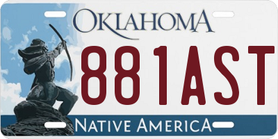 OK license plate 881AST