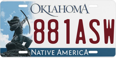 OK license plate 881ASW