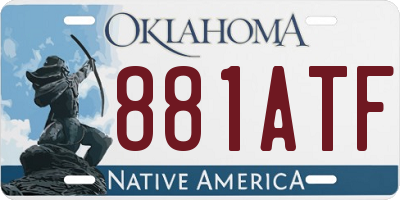 OK license plate 881ATF