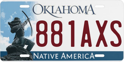 OK license plate 881AXS