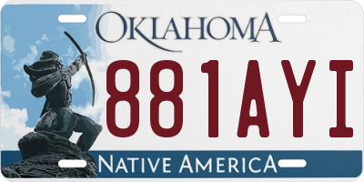 OK license plate 881AYI