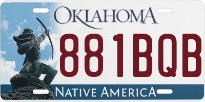 OK license plate 881BQB
