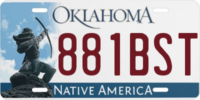 OK license plate 881BST