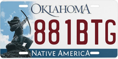 OK license plate 881BTG