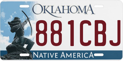 OK license plate 881CBJ
