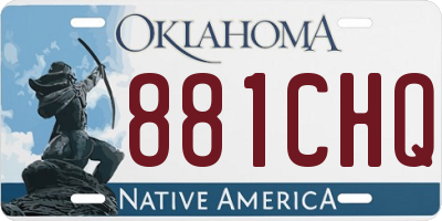 OK license plate 881CHQ