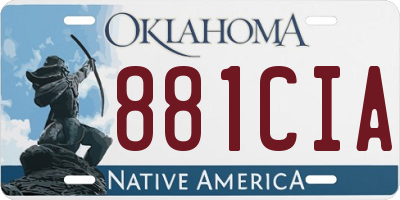 OK license plate 881CIA