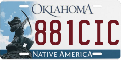 OK license plate 881CIC