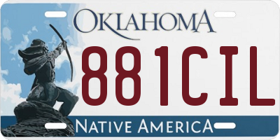 OK license plate 881CIL
