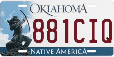 OK license plate 881CIQ