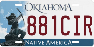 OK license plate 881CIR
