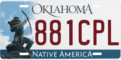 OK license plate 881CPL