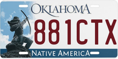 OK license plate 881CTX