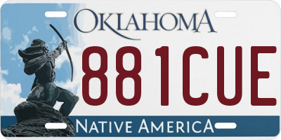 OK license plate 881CUE