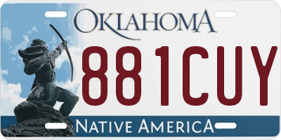 OK license plate 881CUY