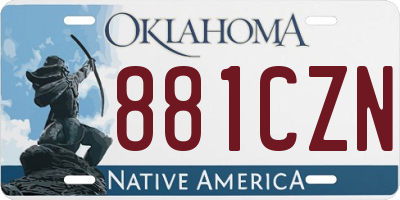 OK license plate 881CZN