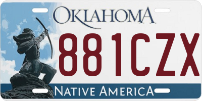 OK license plate 881CZX