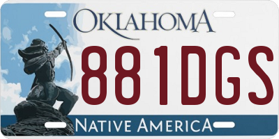 OK license plate 881DGS