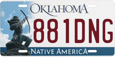 OK license plate 881DNG