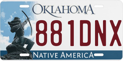 OK license plate 881DNX
