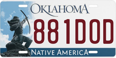 OK license plate 881DOD