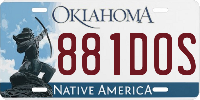 OK license plate 881DOS