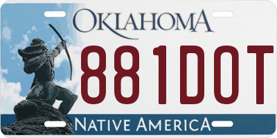 OK license plate 881DOT