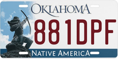 OK license plate 881DPF
