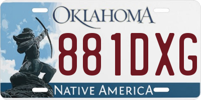 OK license plate 881DXG