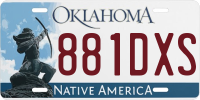 OK license plate 881DXS
