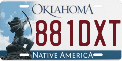 OK license plate 881DXT