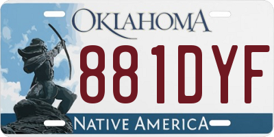 OK license plate 881DYF