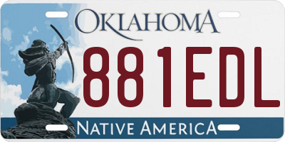 OK license plate 881EDL