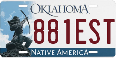 OK license plate 881EST