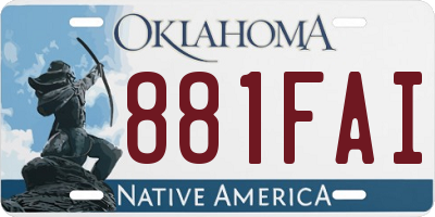 OK license plate 881FAI