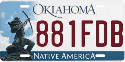 OK license plate 881FDB